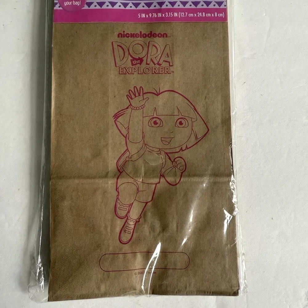 Y2K Nickelodeon DORA THE EXPLORER Lunch Bags Party Favor Paper Nick Jr. NEW